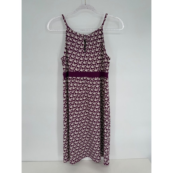 Loft Womens Knee Length Dress Purple Geometric Spaghetti Straps Sundress Sz S - Picture 4 of 8